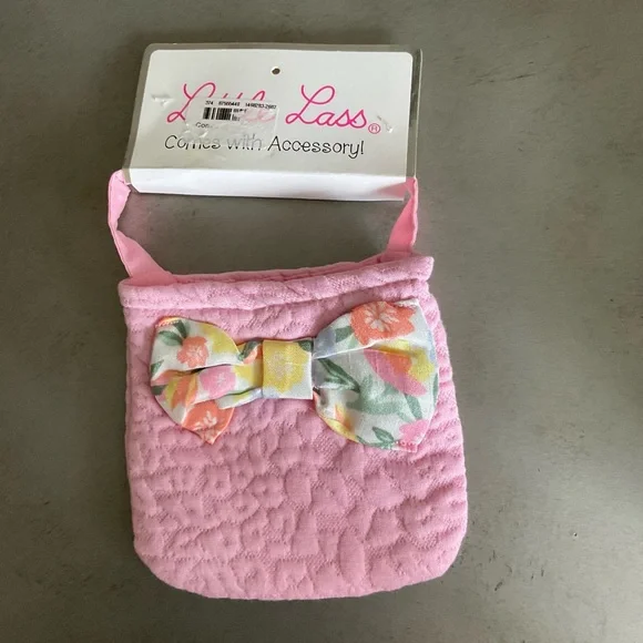 NWT Little Lass 3-Piece Set - Quilted Coat, Satin Floral Dress & Handbag 2T - Picture 7 of 14